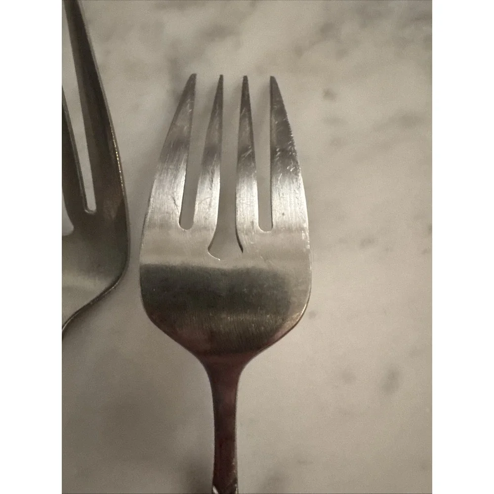 Rogers Stainless Korea Salad Forks  Braided Wheat Pattern Vintage (3)